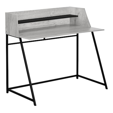 Monarch Specialties Computer Desk, Home Office, Laptop, Storage Shelves, 48"L, Work, Metal, Laminate, Grey, Black I 7551